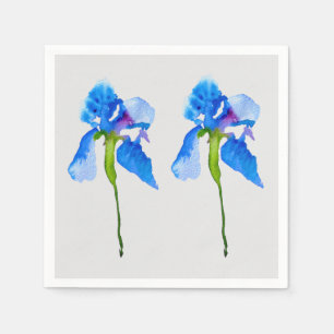Blauwe iris blossom-huiswerk servet