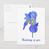 Blauwe Iris Denk Aan Jou Postkaart (Voorkant / Achterkant)