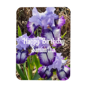 Blauwe Iris Irissen Bloemen Bloemen Verjaardag Magneet