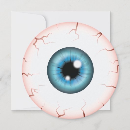Blauwe Iris Oogbal Bloeddoorlopen Oog Halloween Pa Kaart (Voorkant)