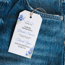 Blauwe Iris Something Blue Bruiloft Feest Bedankt Cadeaulabel