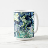 Blauwe iris Waterverf achtergrond patroon Koffiemok (Voorkant rechts)