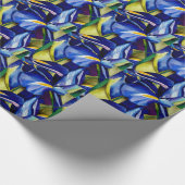 Blauwe Iris waterverf Cadeaupapier (Hoek)