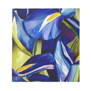 Blauwe Iris waterverf Notitieblok