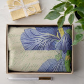 Blauwe irisbloemen ephemerpatroon tissuepapier (Geschenk)