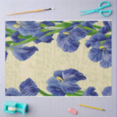 Blauwe irisbloemen ephemerpatroon tissuepapier (Craft)