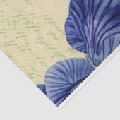 Blauwe irisbloemen ephemerpatroon tissuepapier (Detail)