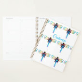 Blauwe iriserende libellen planner (Display)