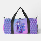 Blauwe Irises Floral Art gepersonaliseerd Plunjezak (Voorkant)