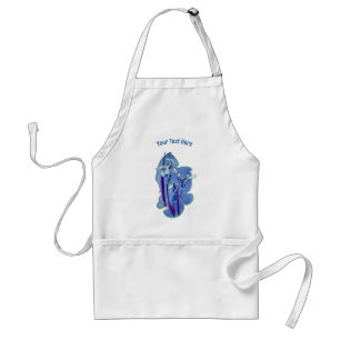 Blauwe Irises Floral Art gepersonaliseerd Standaard Schort