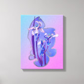 Blauwe Irisse Floral Art Canvas Afdruk (Voorkant)