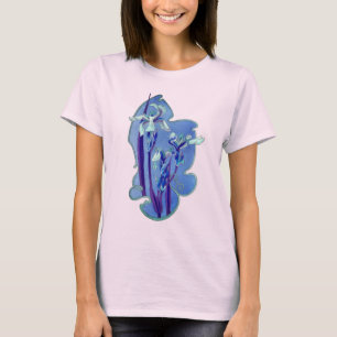 Blauwe Irisse Floral Art T-shirt