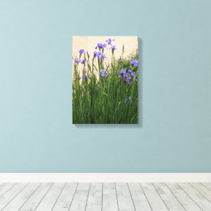 Blauwe Irissen Bloemen Canvas Afdruk