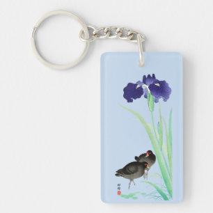 Blauwe Irissen en Moorhens door Ohara Koson Sleutelhanger
