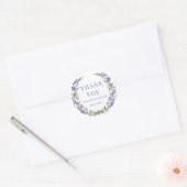Blauwe irissen paarse bloem boho bruiloft dank u ronde sticker (Envelop)