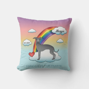 Blauwe Italiaanse Greyhound Lieve Hond Regenboog H Kussen