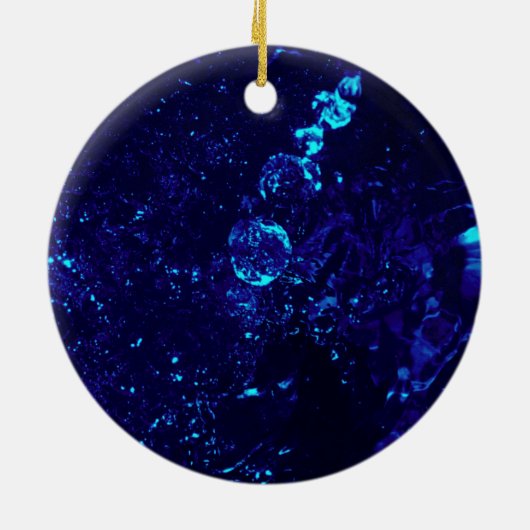 Blauwe Jacuzzi Bubbles Round-kerstversiering Keramisch Ornament (Achterkant)