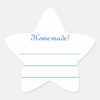 Blauwe jam-etiket "Home made" Ster Sticker