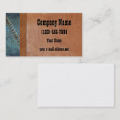 Blauwe jans  leder visitekaartje (Voorkant / Achterkant)