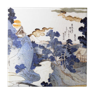 blauwe Japanse kunst Tegeltje
