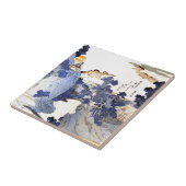  blauwe Japanse kunst Tegeltje (Zijkant)