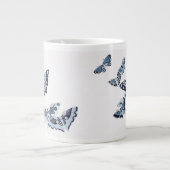 Blauwe  japanse vlinder extra grote beker (Voorkant)