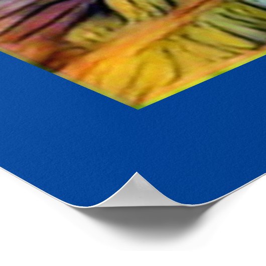 Blauwe jay-afdrukken scannen poster (Hoek)