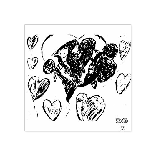 Blauwe jay bloemen 	rubberstempel (Afrduk)