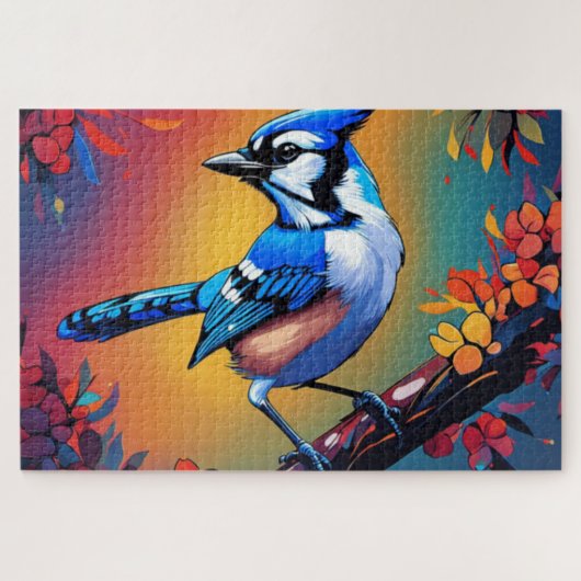 Blauwe Jay Jigsaw Puzzle Legpuzzel (Horizontaal)