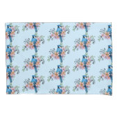 Blauwe Jay Lente Bloemen Kussensloop (Voorkant)