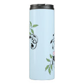 Blauwe Jay Lente Bloemen Thermosbeker (Achterkant)