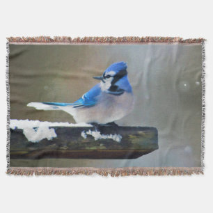 Blauwe jay-schildering - Oorspronkelijke vogelkuns Deken
