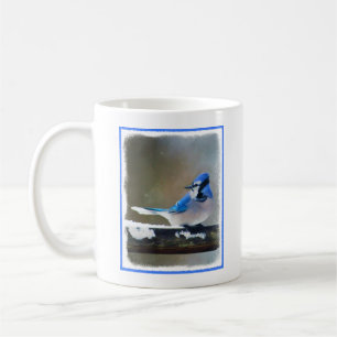 Blauwe jay-schildering - Oorspronkelijke vogelkuns Koffiemok