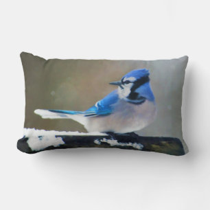 Blauwe jay-schildering - Oorspronkelijke vogelkuns Kussen