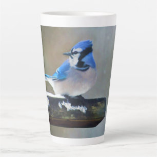 Blauwe jay-schildering - Oorspronkelijke vogelkuns Latte Mok