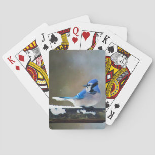 Blauwe jay-schildering - Oorspronkelijke vogelkuns Pokerkaarten