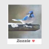 Blauwe jay-schildering - Oorspronkelijke vogelkuns Sticker (Vel)