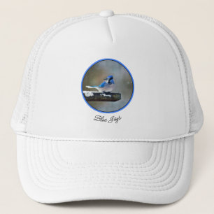 Blauwe jay-schildering - Oorspronkelijke vogelkuns Trucker Pet