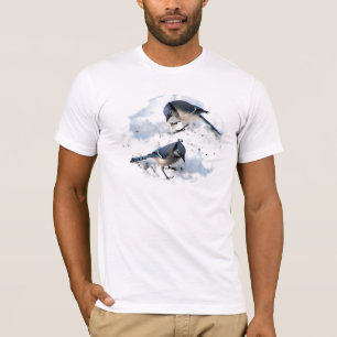 Blauwe Jays in sneeuw T-shirt