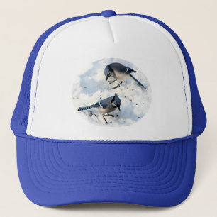 Blauwe Jays in sneeuw Trucker Pet