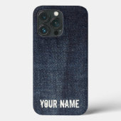 Blauwe jeans Denim-structuur Case-Mate iPhone Case (Achterkant)
