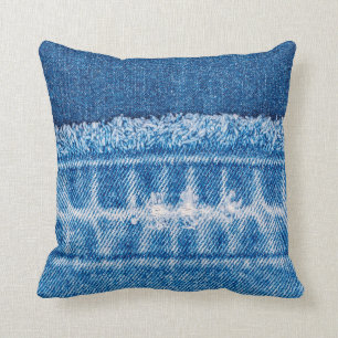 Blauwe jeans denim textuur kussen