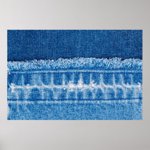 Blauwe jeans denim textuur poster