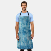 Blauwe jeans denim textuur schort (Gedragen)