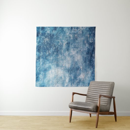 Blauwe jeans denim textuur wandkleed (In Situ (horizontaal))