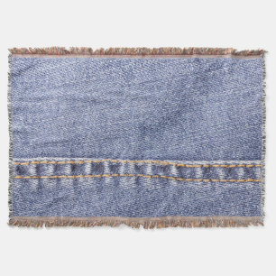 Blauwe jeans: gedetailleerde naaitextuur. deken