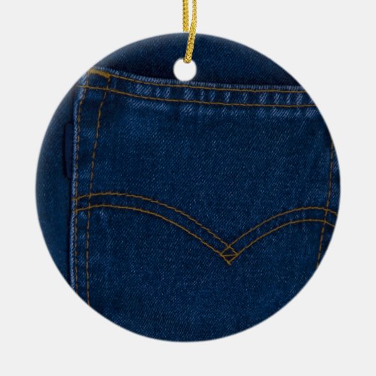 blauwe jeans keramisch ornament (Voorkant)