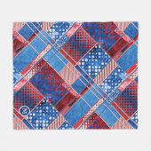 Blauwe jeans patchwork Quilt Pattern Fleece Blanke (Voorkant (Horizontaal))
