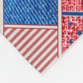 Blauwe jeans patchwork Quilt Pattern Fleece Blanke Deken (Hoek)