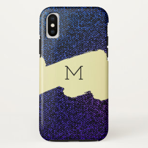Blauwe jeans textuur (paars) iPhone x hoesje